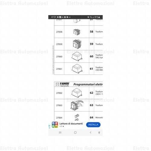 TRASFORMATORE PER ELPRO 10 - 10plus - 14 FADINI 27061